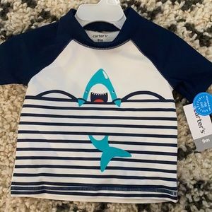 NWT Shark swim shirt 9months